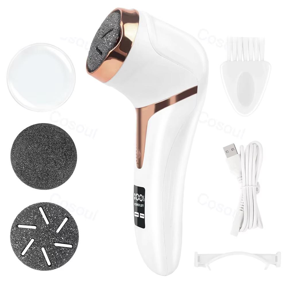Lima elettrica per piedi, pedicure, rimozione calli, ricaricabile, per piedi, talloni, pelle morta, lucidatrice, smerigliatrice, strumenti
