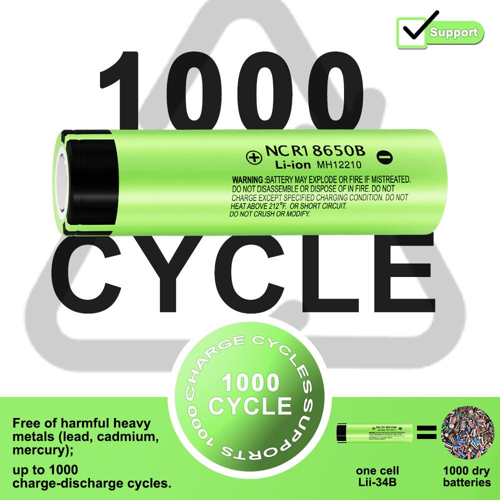 LiitoKala NCR18650B 3400mAh Battery, Model 34B
