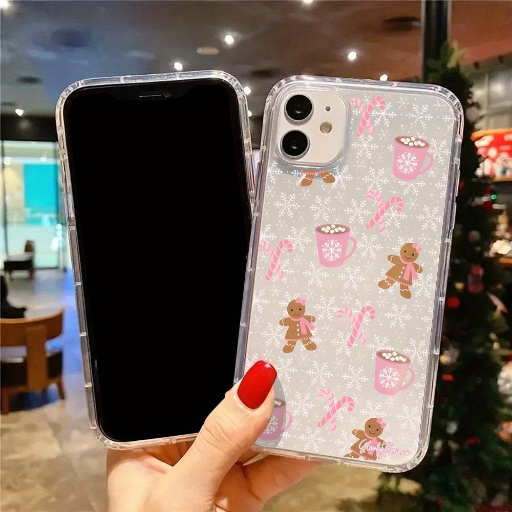 Cute Christmas Snow Aesthetic Gingerbread Man Clear Phone Case for Iphone 17 16 11 15 14 13 12 Pro Max XR XS 7 8 Plus SE2 Cover