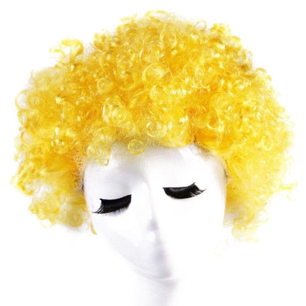 Rainbow Football Fans Wigs Synthetic Wigs Halloween Cosplay Hairs Afro Curly Clown Wigs Kids
