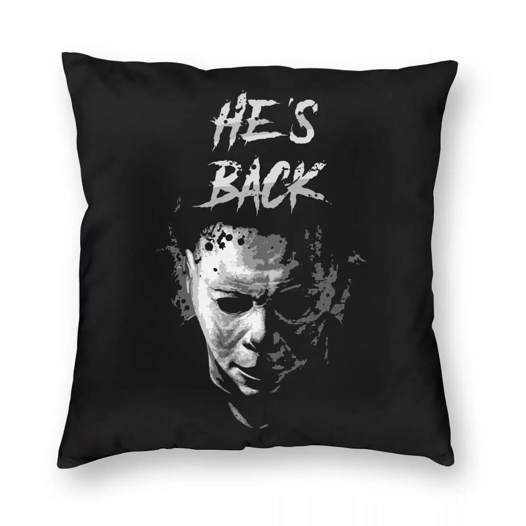 Michael Myers Horrorfilm Halloween Kissenbezug Weicher Polyester Kissenbezug Deko Kissenbezug Sitz Quadratisch 45X45cm