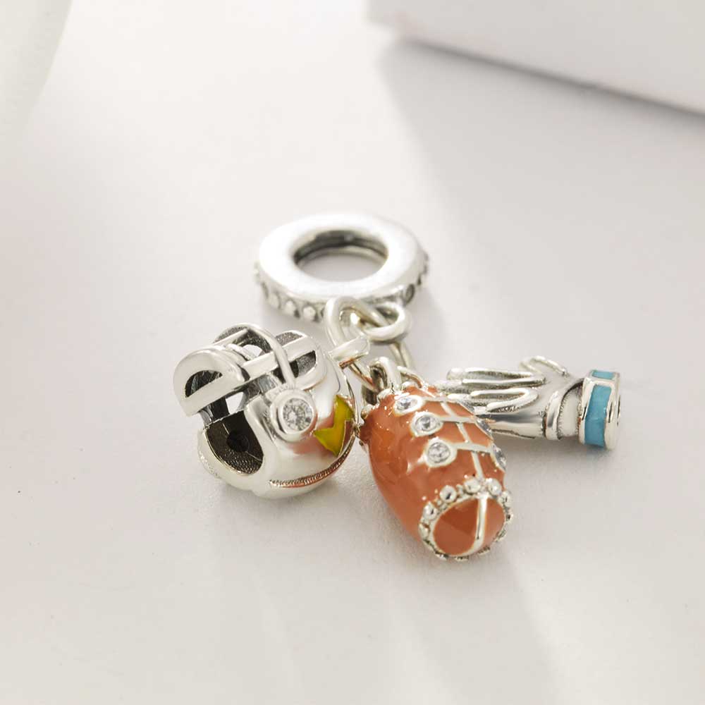 Copper Sport Charms Ball Beads Graduation Pendant Fit Original Bracelet For Women Diy Jewelrylove Gift School