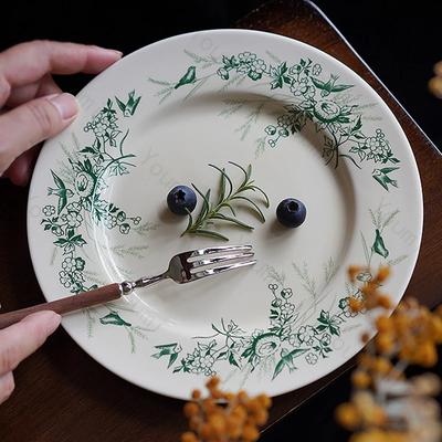 Vintage Französischer Stil Keramikteller Nachmittagstee Snacks Desserts Köstliche Gerichte Speiseteller Exquisites Haushaltsgeschirr
