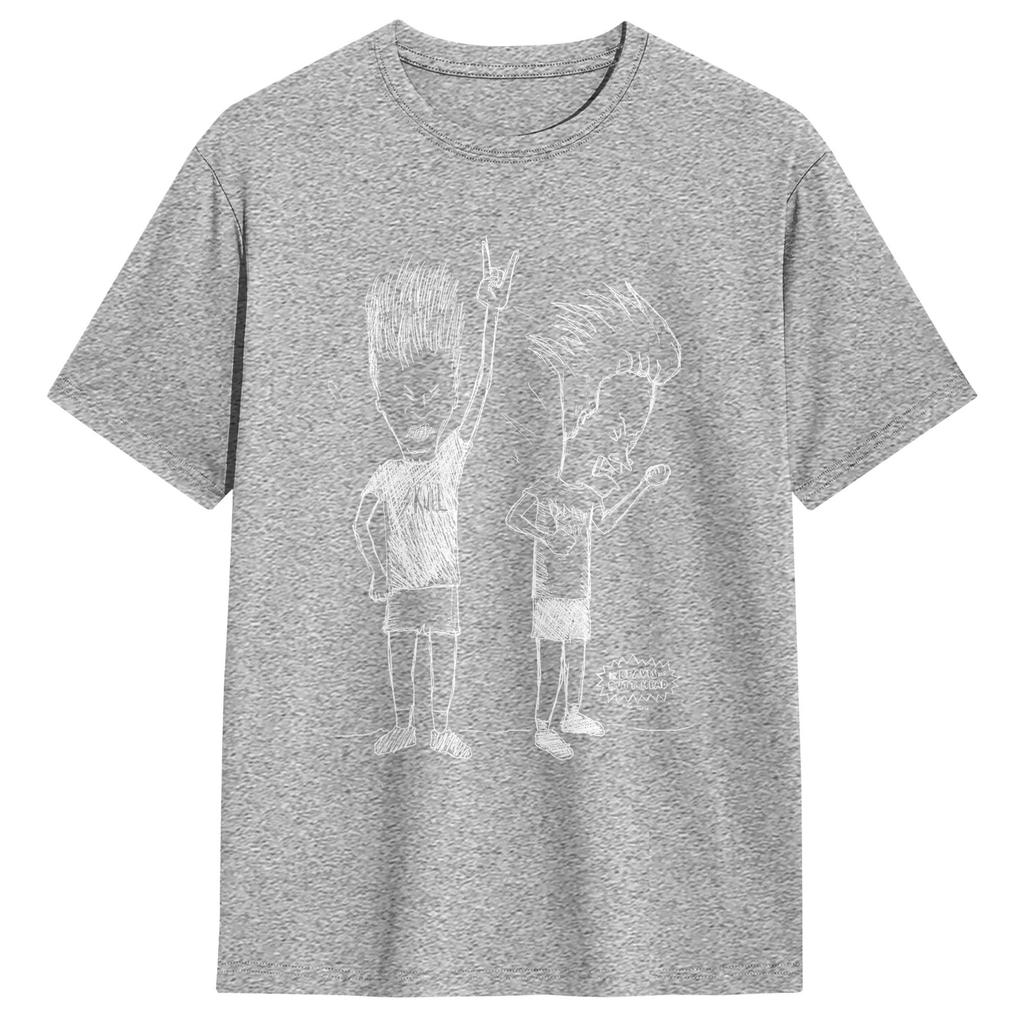 Beavis and ButtHead Head Bang Sketch TShirt for Men  Funny Pure Cotton Tees O Neck Short Sleeve T Shirts New Arrival Tops