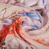 [BYSIFA] Blue Orange Silk Scarf Brand Spring New Floral Design Long 100% Silk Chiffon Scarf Shawl Fall Winter Women Neck Scarf