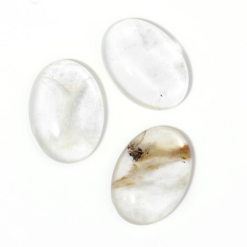 2Pcs Oval Agate Cabochon 18x25mm Natural Green Stone Spacers Pendant Ring Charm Flat Diy Jewelry Finding Materials