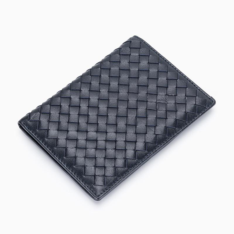 

Кошельки из натуральной кожи для женщин/мужчин, плетеный кошелек ручной работы из овчины, вместительный вязаный держатель для паспорта и карт из овчины