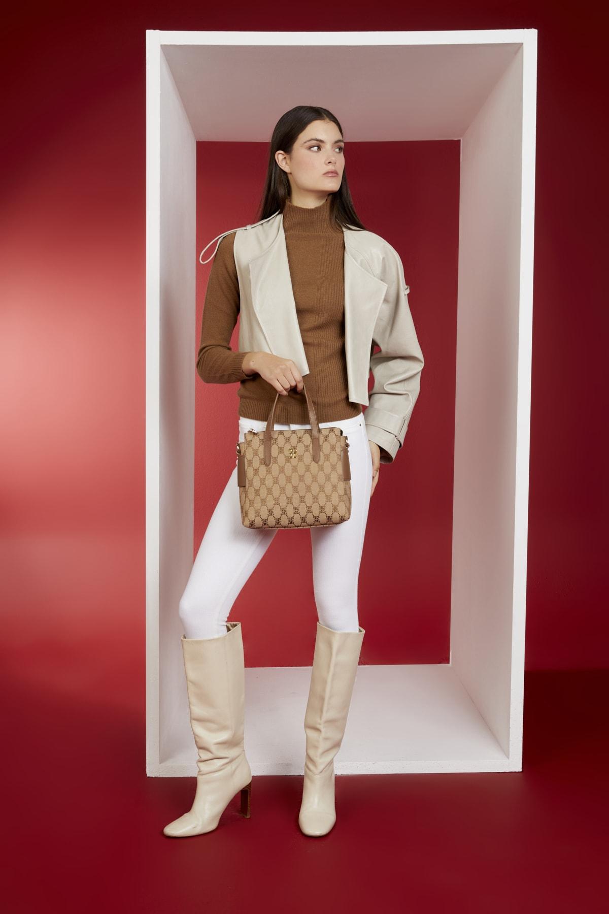 

Оригинальная коричневая роскошная сумка на плечо Pierre Cardin Коричневая женская сумка на плечо