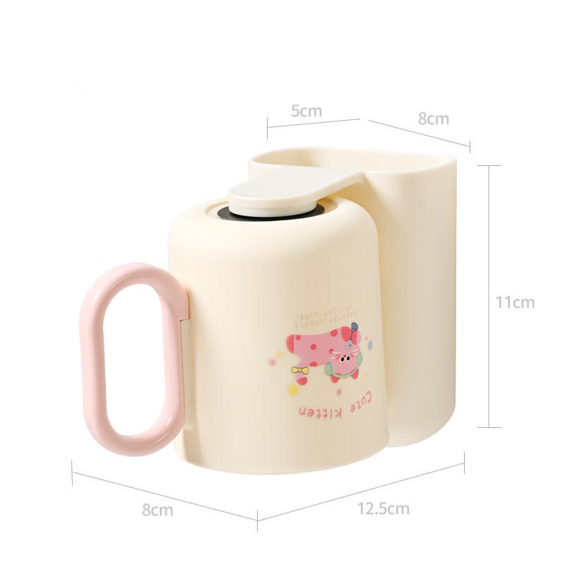 

Toothbrush Shelf Wall Hanging Toothbrush Cup No Punching Mouthwash Cup Toothbrush Holder Magnetic Brushing Cup Cream Wind рожевий