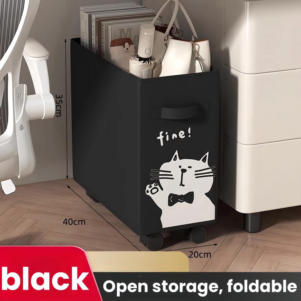 1/2Pcs Portable Yoga Mat Storage Basket With wheels Desk Toy Sundries Space-Saving Organizer Fold Multi-Purpose open Storage Box