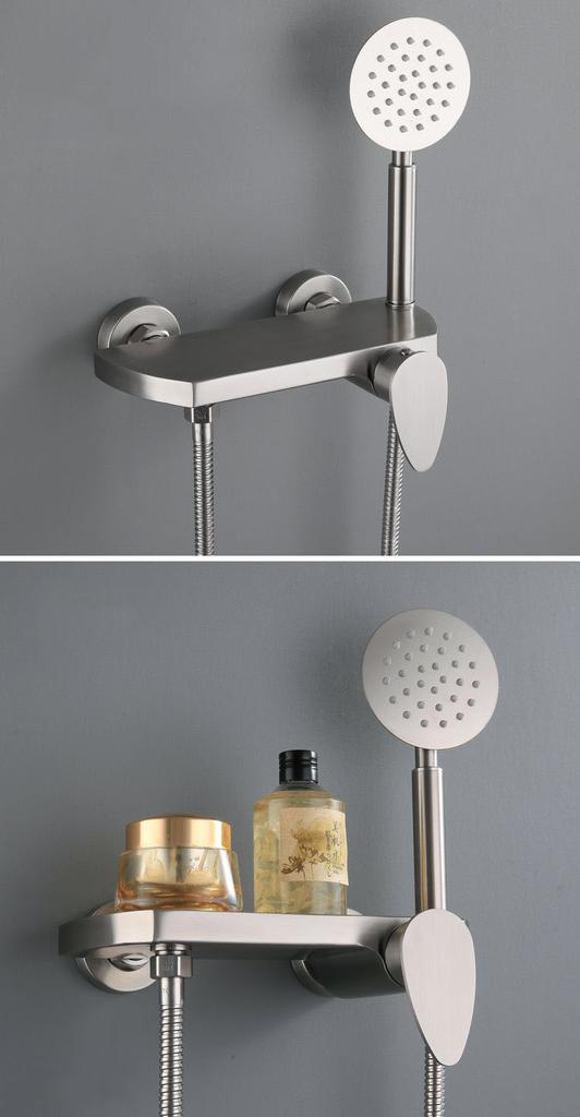 304 Stainless Steel Bathtub Shower Faucet Hand-held Sprinkler Shower Set Hot And Cold Mixer Shower Tap Nickel