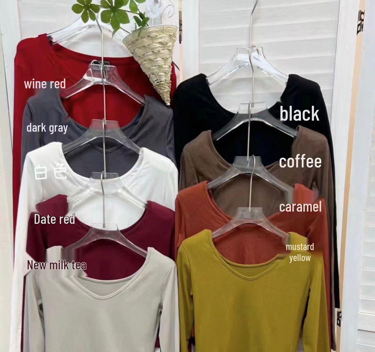 

Black Spicy Girl V-neck Long Sleeve Shoulder Pad Top - Slim Fit Summer Innerwear One Size 80-125