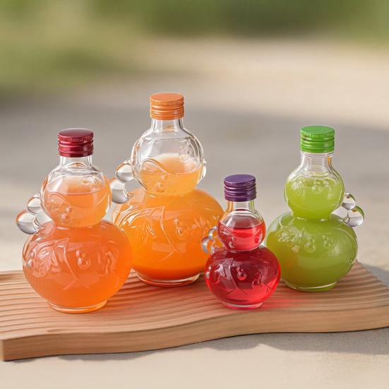 Creative Gourd-Shaped Glass Bottle with Handles Thickened Glass Liquor Bottle for