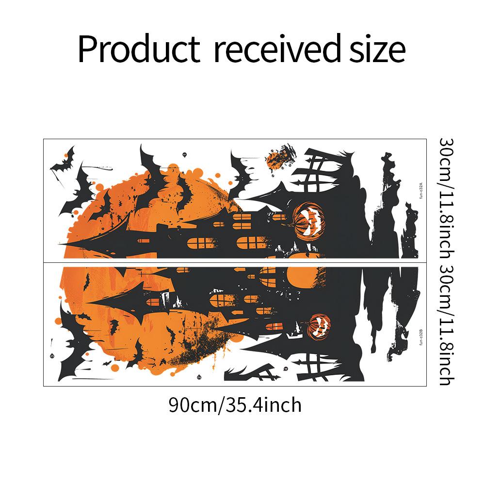 

Fun-c32 Хэллоуин Черный Замок Летучая мышь Спальня Гостиная Стена Фон Украшения Наклейка На Стену 30*90CM*2PCS/fun-c32