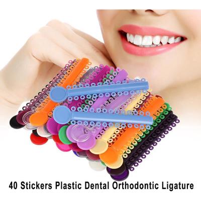 40pcs/pack High Elasticity Dental Ligature Ties Orthodontics Elastic Multi Color