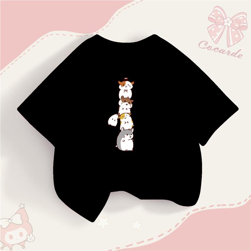 Mouse T-Shirts for Newborn Girls Summer Short Sleeved Tops Baby Girl Cute Cat Clothes