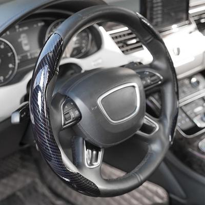 2szt. Włókno węglowe Uniwersalny pokrowiec na kierownicę samochodową Antypoślizgowe akcesoria do dekoracji wnętrz samochodowych