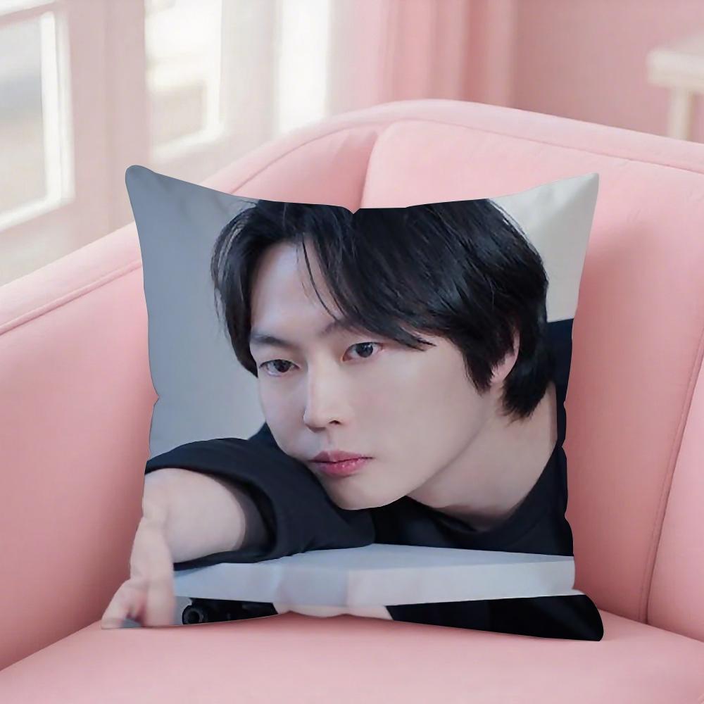 R-Roh J-Jae Won Pillow Case Square Double-Sided Printing Short Plush Sofa Cushion Cover Bedroom Bedside Pillow