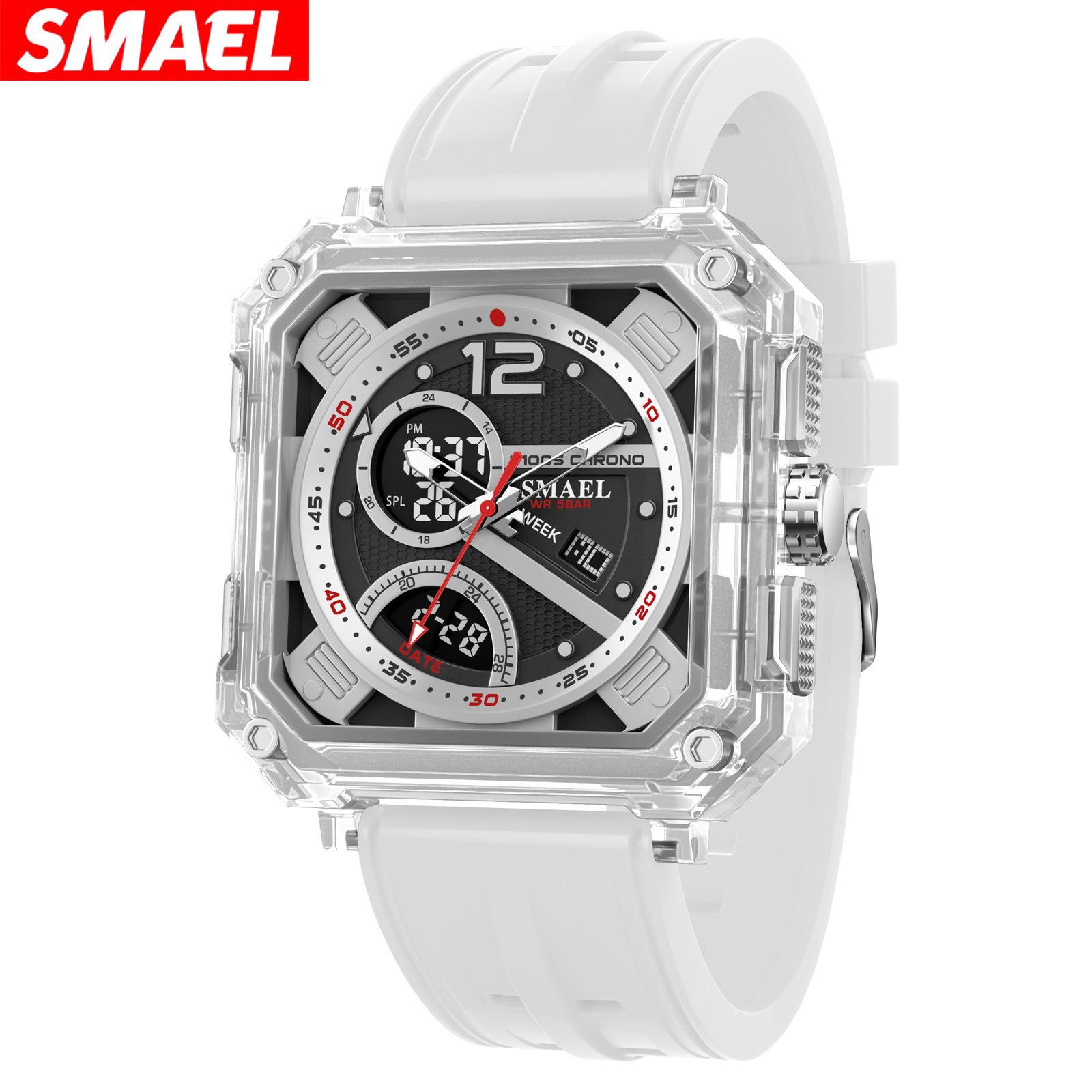 

Fashion Trend Men S Electronic Watch, Detail Function Design Accurate Time Student Watch белый