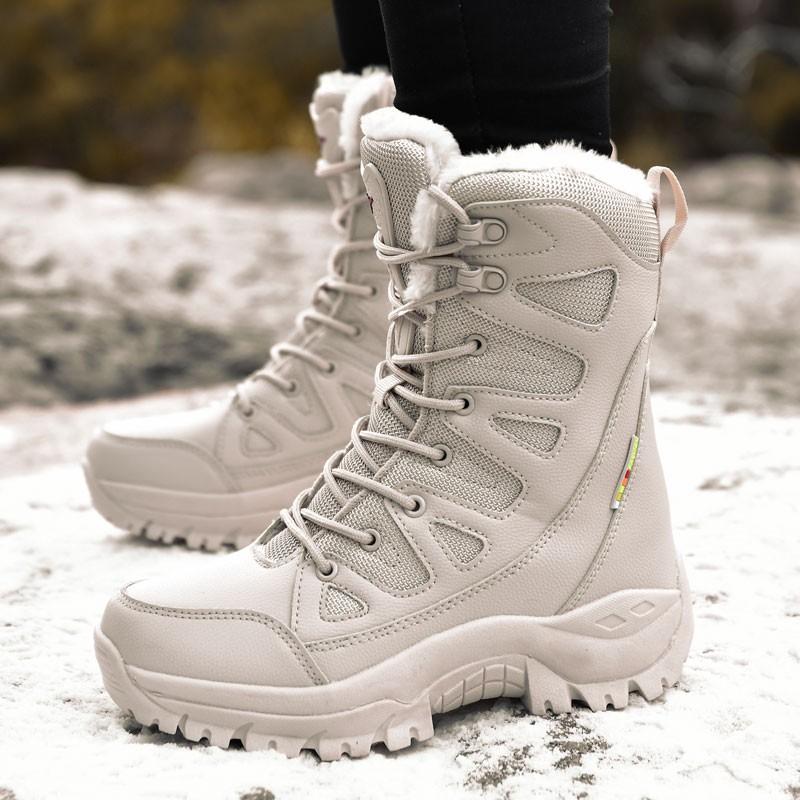 Fashion Boots Men New Warm Plush Snow  Lace Up Casual High Top  Waterproof Winter  Anti-Slip  sneakers Work Boots Ankle Boots Shoes for