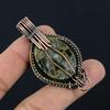 Copper Seraphinite Pendant, 999 Copper Wire Wrapped Gemstone Jewelry, Handmade Pendant, For Thanksgiving