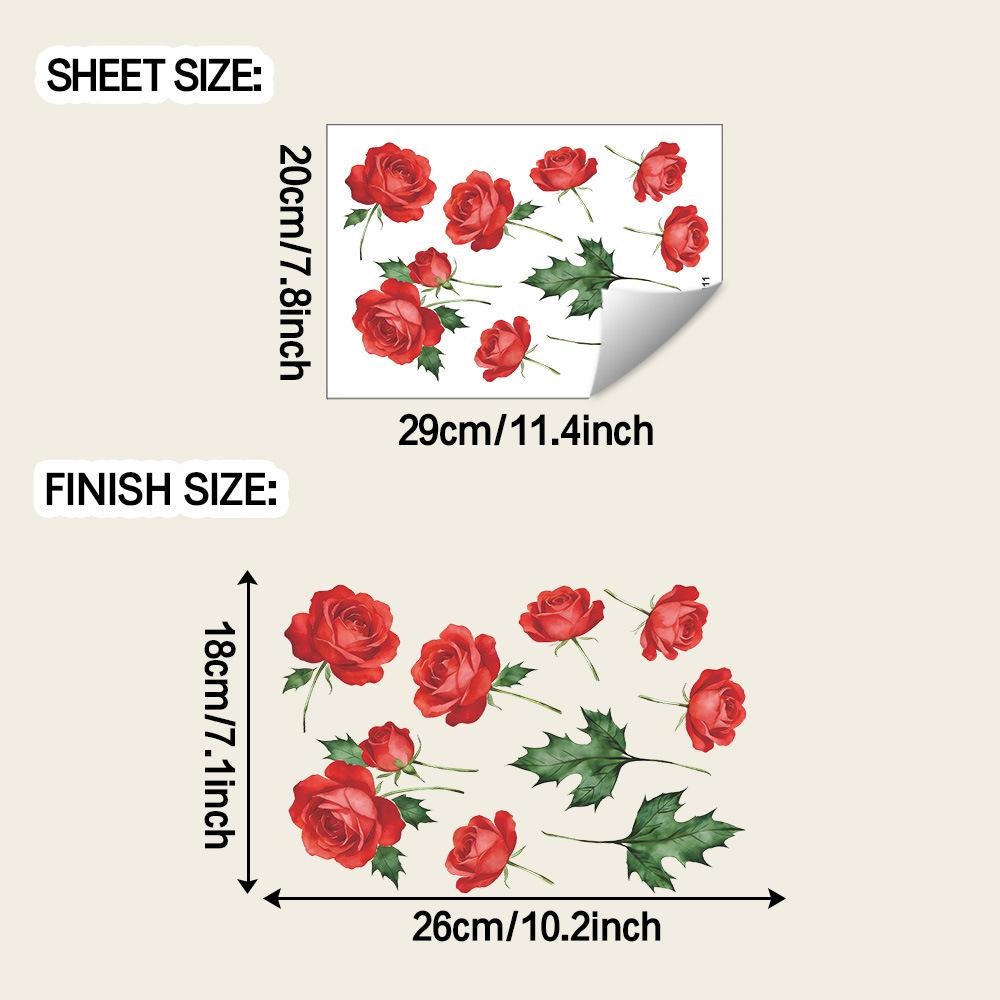 

Painted Minimalist Rose Flower Bedroom, Living Room and Study DIY Home Decoration Wall Stickers