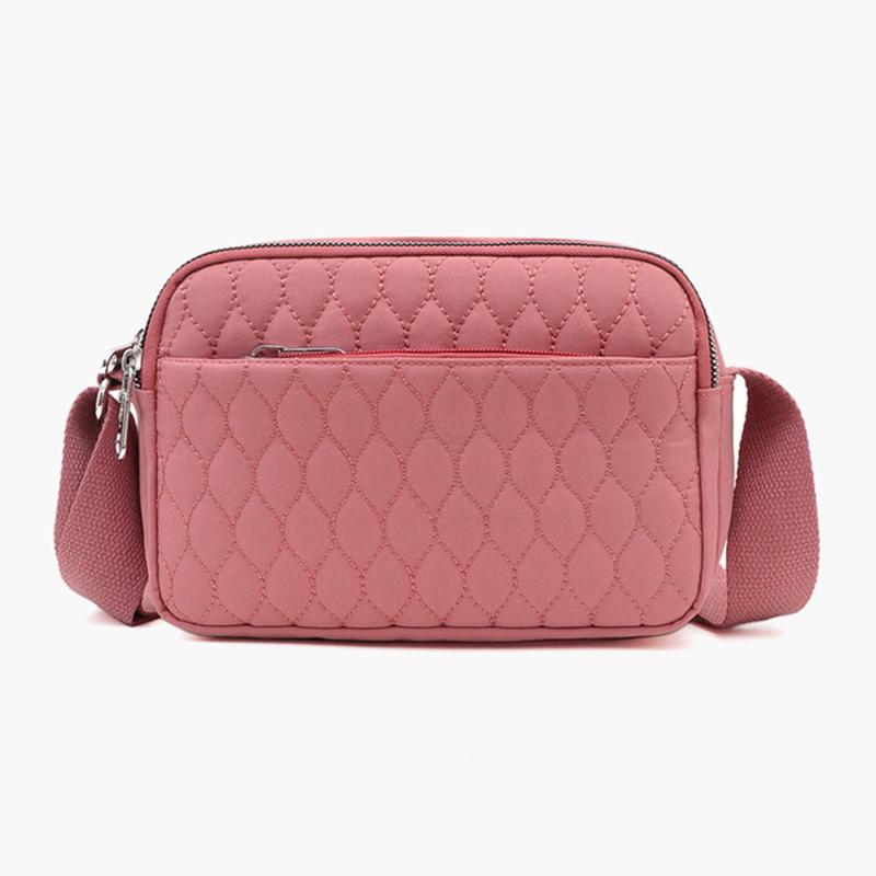 Lässige Nylon-Schultertaschen für Damen Mama Crossbody-Tasche Einkaufs-Handy-Geldbörse Mehrfach-Reißverschluss-Umhängetasche Premium