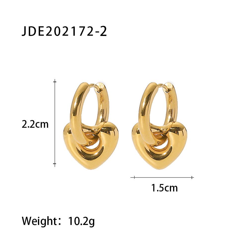 Jieding Stainless Steel Geometric Stud Earrings - High-End European & American Titanium Ear Jewelry