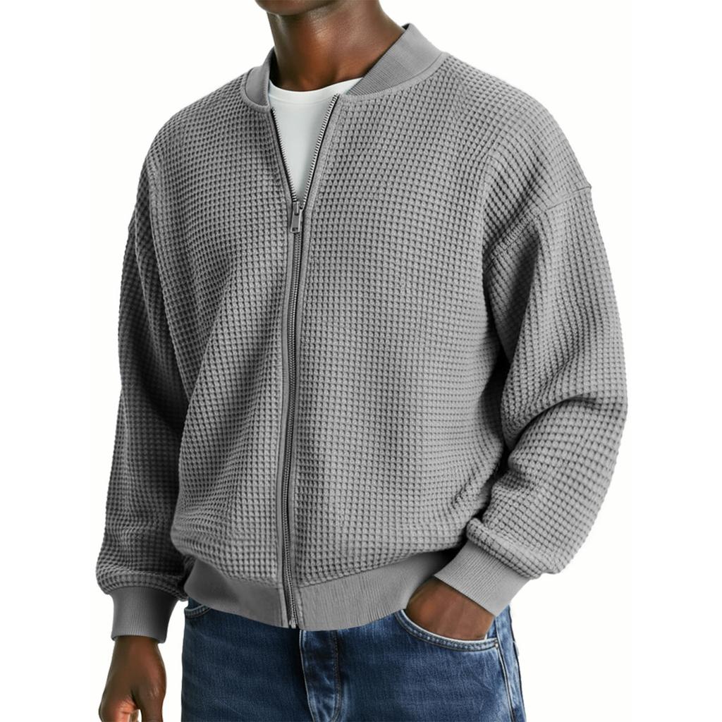 Men's Leisure Sports Round Neck Waverg Long Sleeves Coat