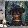 Funny Spooky Halloween Animal Shower Curtain Pumpkin Dog Magic Cat Scary Skull Bat Polyester Fabric Bath Curtains Bathroom Decor