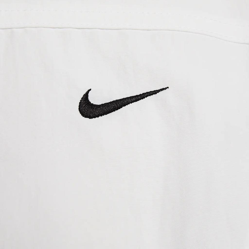 Nike Solid Color Logo Embroidered Loose Fit Stand Collar Zip Long Sleeve Jacket Women jackets White HJ1000-100