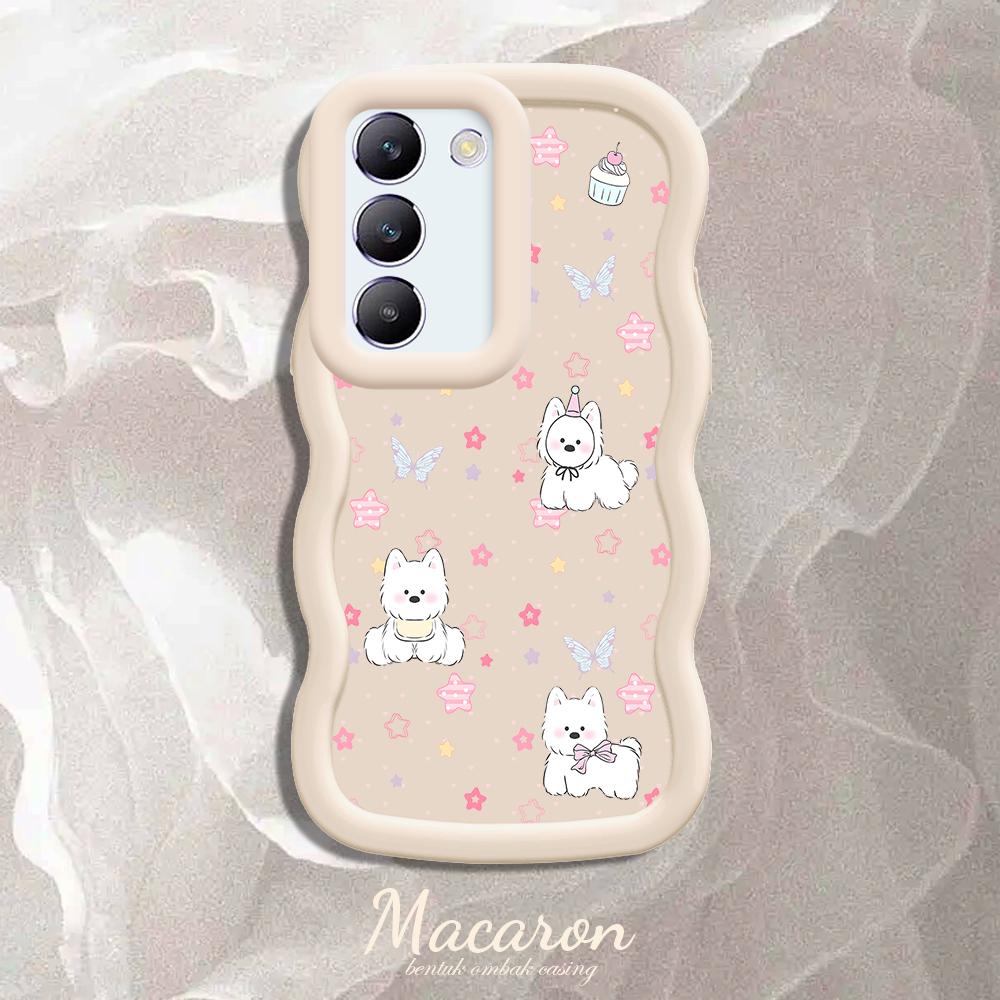 

Окрашенный узор Big Wave Edge Мягкий силиконовый материал Macaron чехол для телефона противоударный защитный резиновый чехол для OnePlus Vivo Motorola Moto Vivo Y77T 5G белый