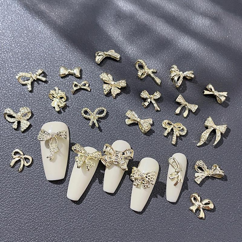10Pcs Luxury Kawaii Bow Nail Art Charms 3D Alloy Bow Tie Jewelry Nail  Decoration Diy Accessories