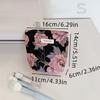 Polyester Canvas Flower Clutch Bag Large Capacity Flower Pattern Makeup Bag Zipper Closure Portable Cosmetic Storage Pouch