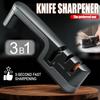 3-Stage Kitchen Knife Sharpener Quick-Sharpening Multi-Purpose Manual Whetstone for Chef's Knives Scissor Knife Sharpening