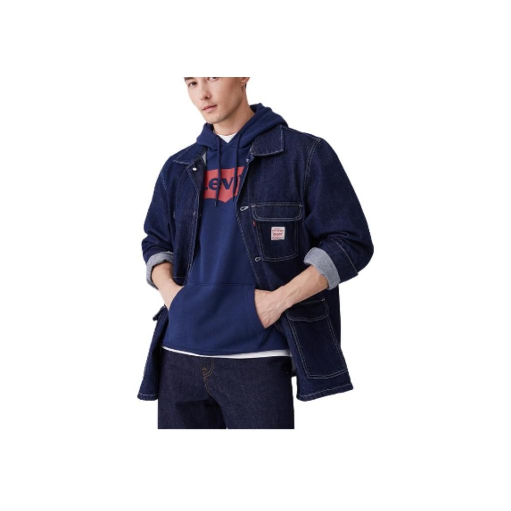Levis Color Blocked Comfortable Loose Fit Long Sleeve Denim Jacket Men Jackets Blue A0744-0005