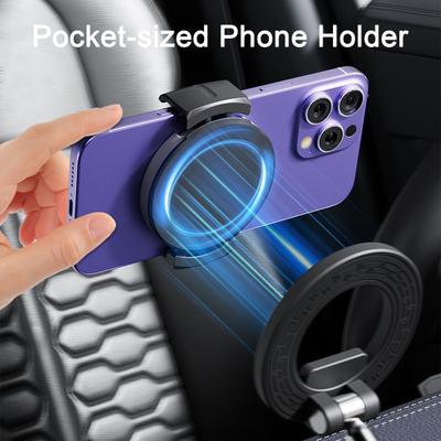 Magnetic Phone Clip Holder Mini Pocket Phone Mount Clip-on Mobile Stand Multi-Functional Stand for Gaming Watching Videos