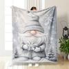White Gold Christmas Deer Throw Blanket, Elegant Festive Home Decor
