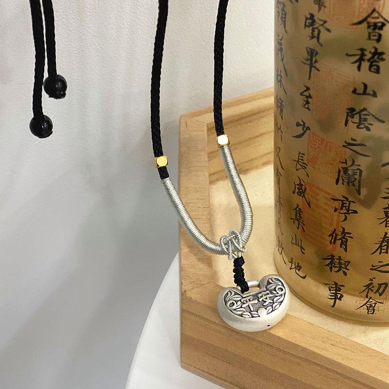 Collier Ping An Joyful Style Chinois Collier Cadenas Ping An Nouveaux Accessoires Style Chinois Rétro