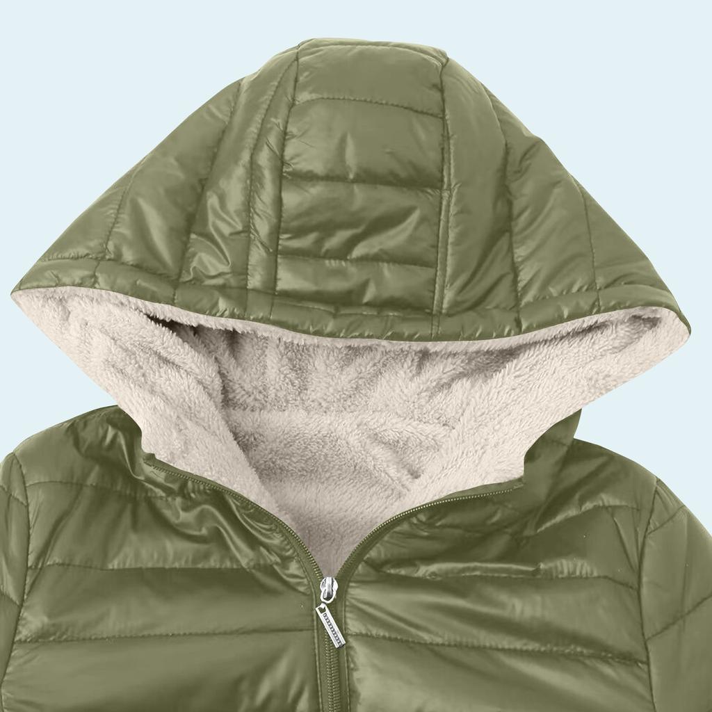 Women's Fashion Casual Coat Cotton Jacket Short Padded Loose Hooded Cotton Jacket