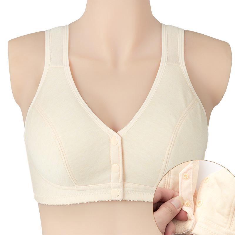 Women's Plus Size Front-Fastening Cotton Camisole Bra - Wire-Free and Soft