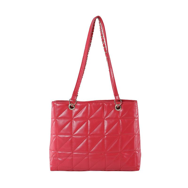 Fashionable Retro Pu Tote Bag With Chain Strap And Spacious Design For Everyday Use