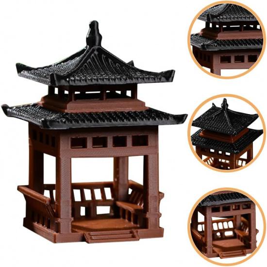 HANABASS Mini Pagoda Statue Fairy Accessories Garden Miniature Hexagon Pavilion Figurine for Flower Vase Micro Landscape Asian Zen Garden Aquarium