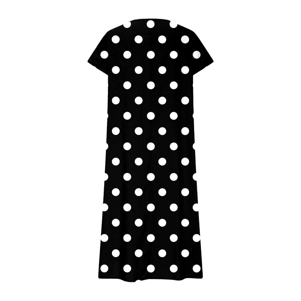 Fashion Women's Summer V-Neck Short Sleeve Vintage Floral Print Beach Dress