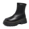 Fashion No Lining Car Stitch Block Heel Single Boots Women's Fashion Round Toe Platform Slip-Resistant Wear-Resistant Short Thigh Boots