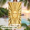 Sunshine Smiles 1 Theme Quick Dry Beach Towel Custom Name Text Print Large Sand Resistant Towel Beach Vacation