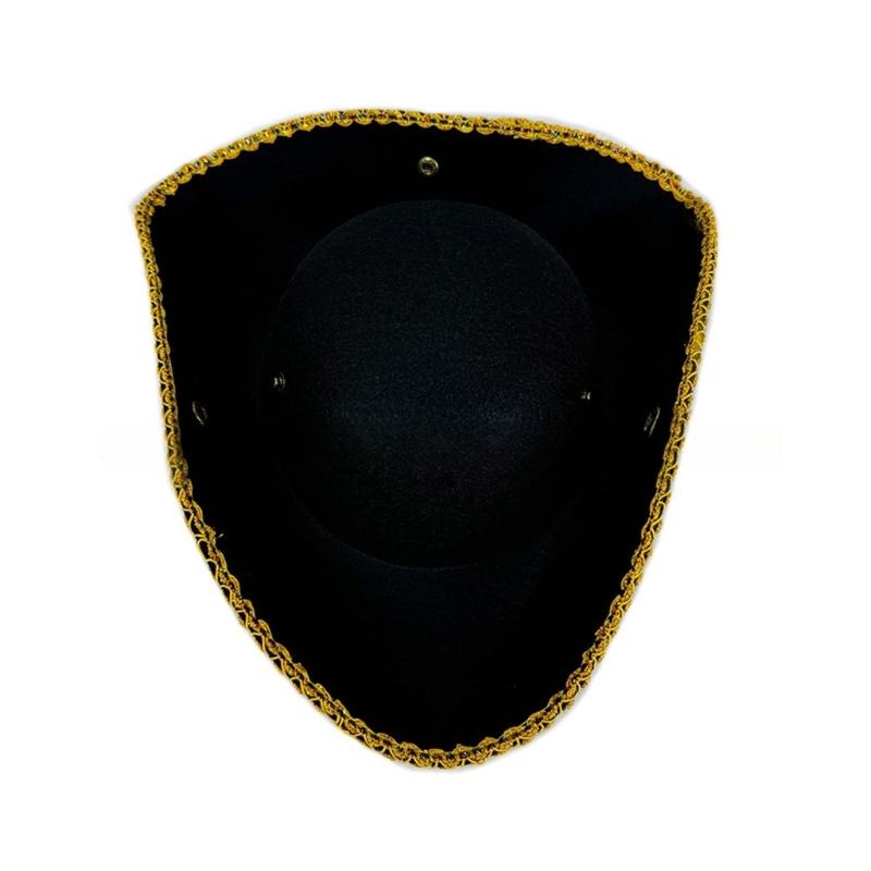Colorful Rhinestones Pirate Hat Adjustable Unisex Caribbeans Hat Festival Hat for Adults and Teens