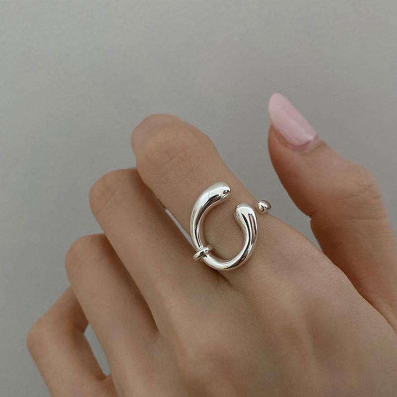 Korean 925 Stylish Sterling Silver Pearl Smiley Face Ring For Trendsetting Fashionistas