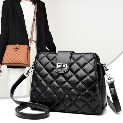 Nuova Borsa in Pelle da Donna Coreana Semplice a Campanella Borsa Mamma Pelle Bovina Tutto Monospalla a Tracolla Borsetta Tendenza