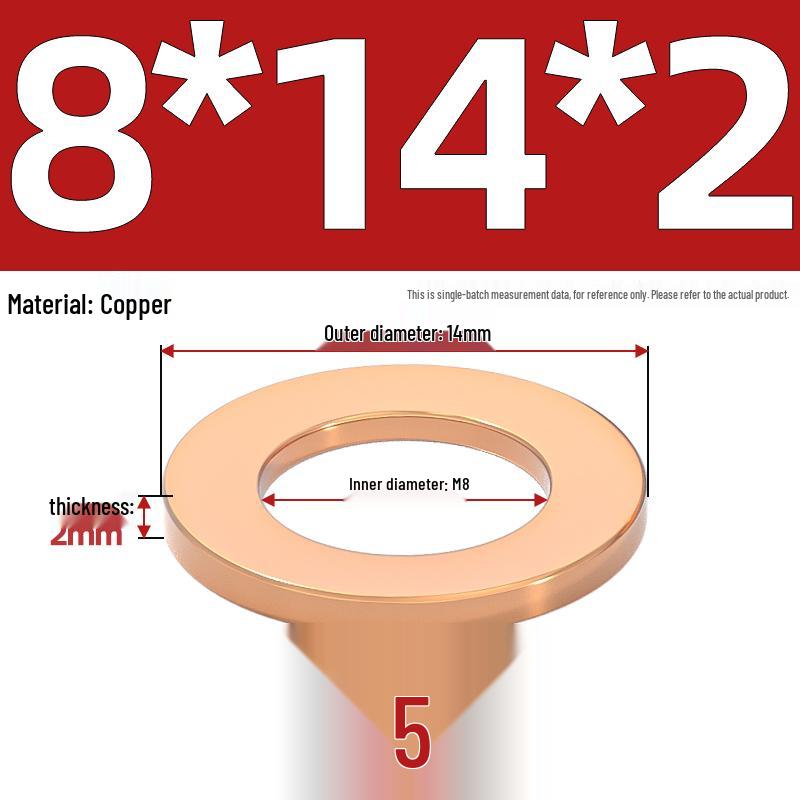 National Standard Red Copper Gasket Seal Ring and Flat Washer M3-M60mm for Marine Instruments